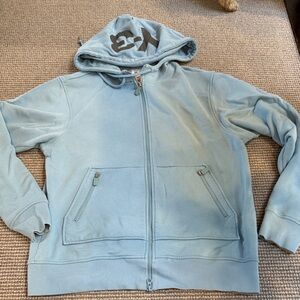 Y-3 Sky Blue Hoodie with Black Logo